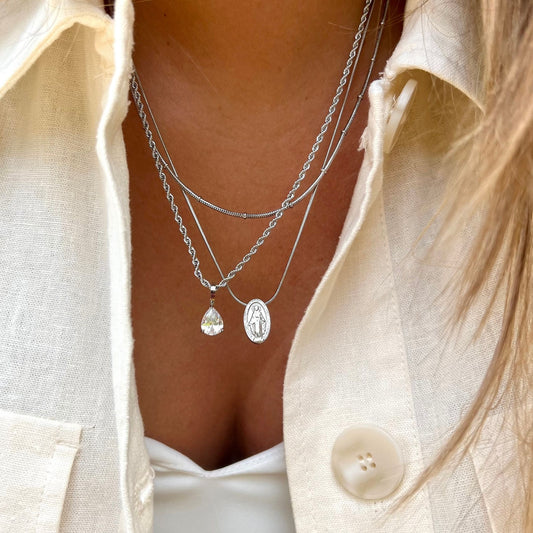 CONJUNTO | Colar Tie I + Colar Christian + Colar Yasmin (Aço Inoxidável)