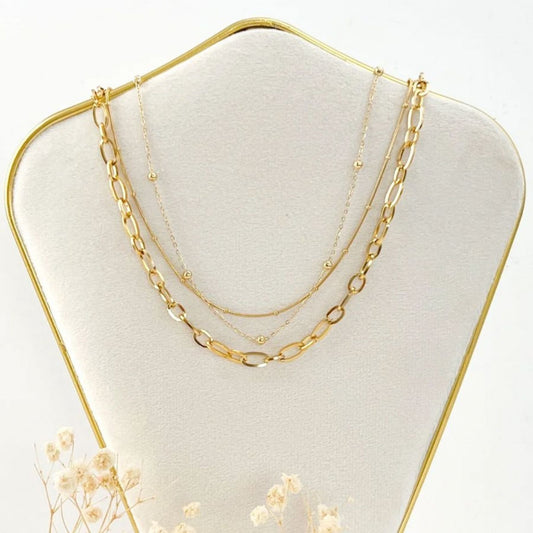 CONJUNTO | Colar Tie I + Colar Tie II + Colar Alba (Aço Inoxidável)