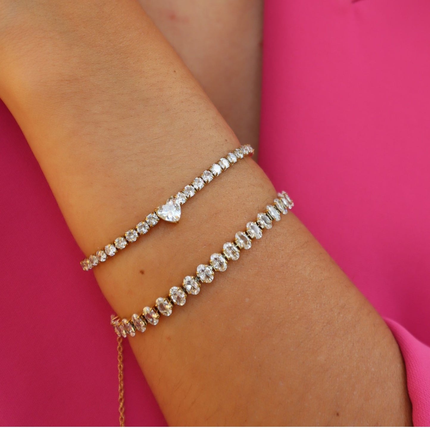 CONJUNTO | Colar + Pulseira Armonia em Zircônias (Aço Inoxidável)