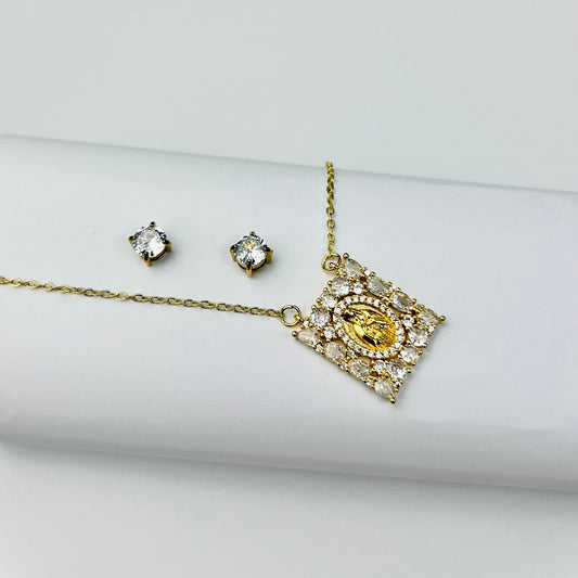 CONJUNTO | Colar Maria II + Brincos Luz (Aço Inoxidável)