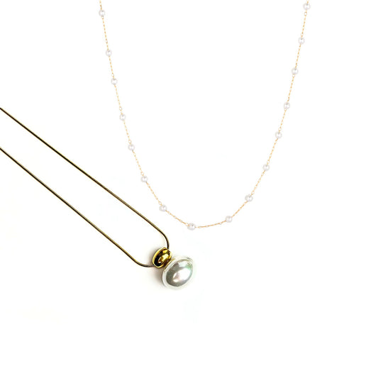CONJUNTO | Colar Aurora III + Colar Laura (Aço Inox)