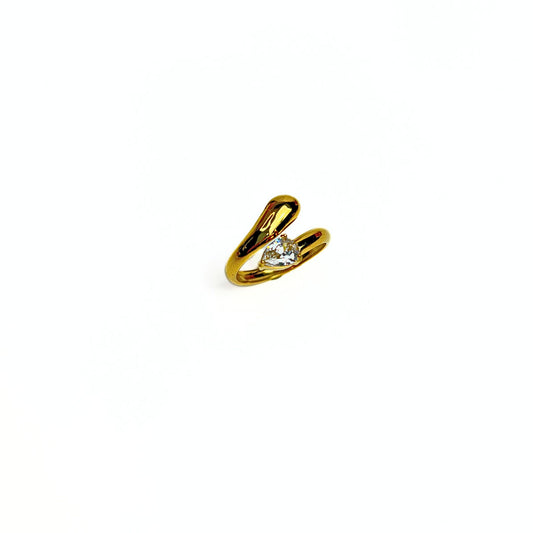 AMETHYST | Anel com Zircônia Branca em Aço Inoxidável Ajustável