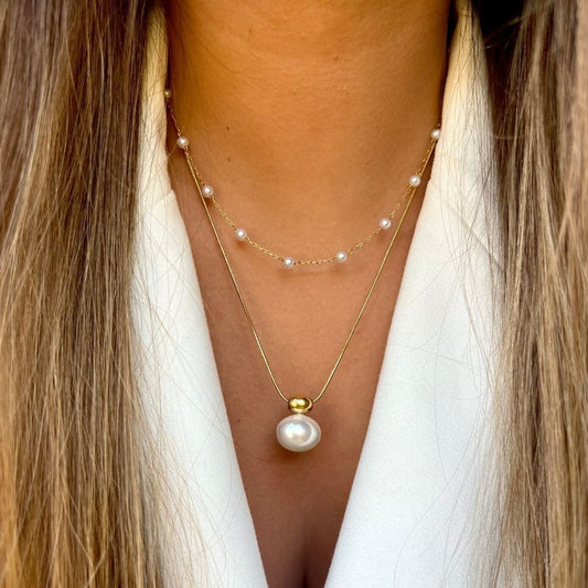 CONJUNTO | Colar Aurora III + Colar Laura (Aço Inox)