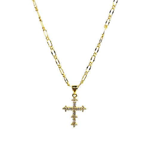 CROSS II | Colar com Cruz em Zircônias em Aço Inoxidável