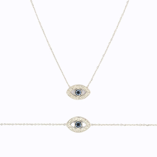 CONJUNTO | Colar + Pulseira  EVIL EYE (Aço Inoxidável)