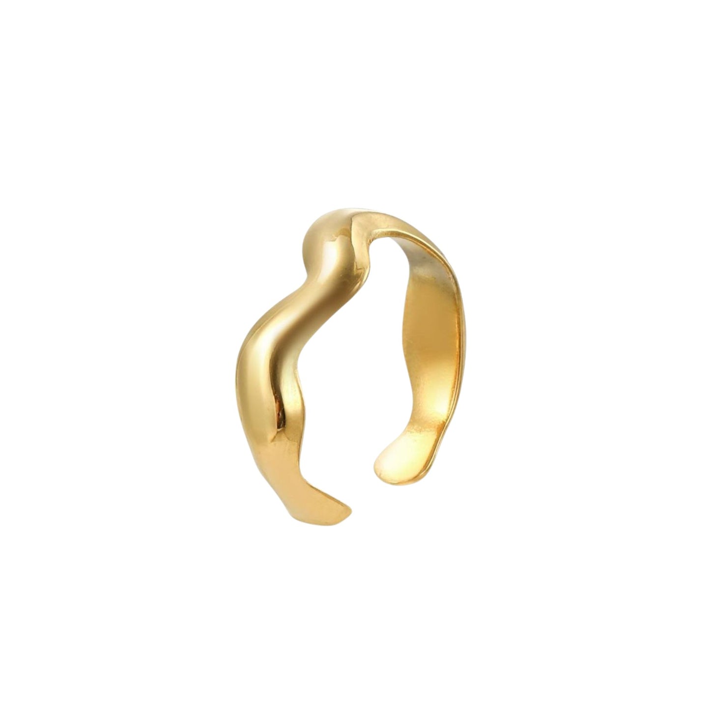 EMBER | Anel Básico em Aço Inoxidável Dourado Ajustável