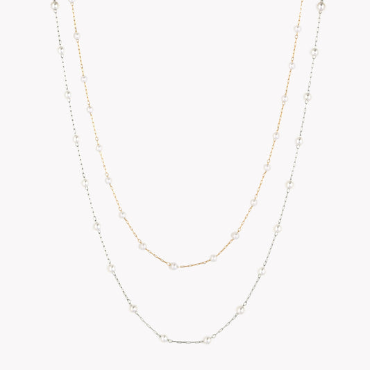 LAURA II | Colar tipo Chocker em Pérolas e Aço Inoxidável