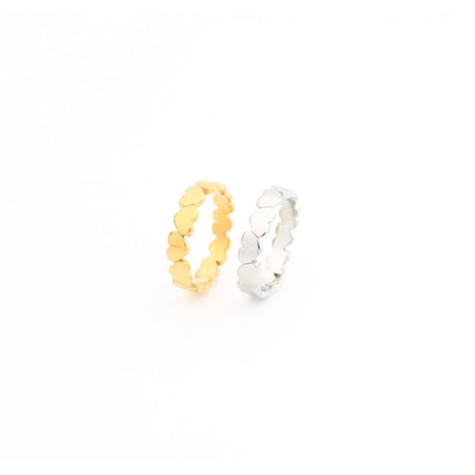 MINI HEARTS | Anel com Corações em Aço Inoxidável