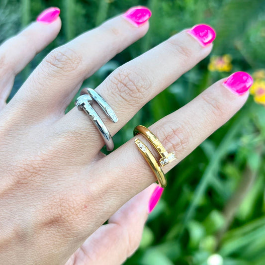 CONJUNTO PREGO | Pulseira + Anel PREGO II com Zircônias (Aço Inoxidável)