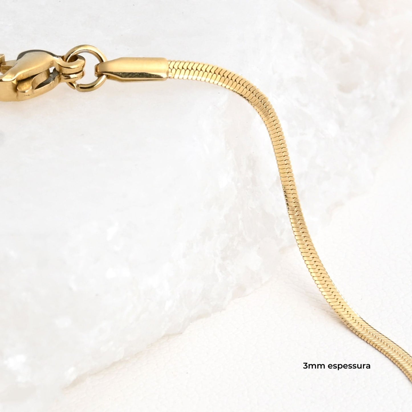 SNAKE | Pulseira em Malha Achatada em Aço Inoxidável (várias espessuras)