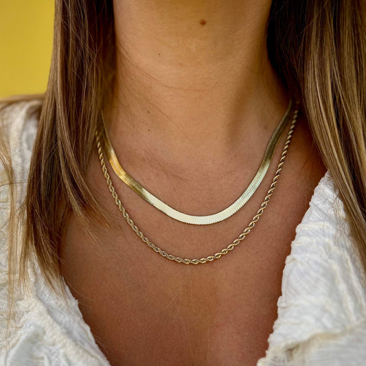 CONJUNTO | Gargantilha Snake + Colar Stella II  (Aço Inoxidável)
