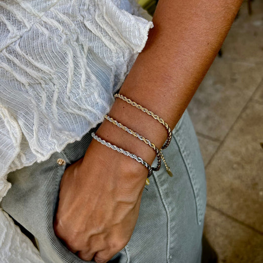 STELLA II | Pulseira em malha torcida de 3mm em Aço