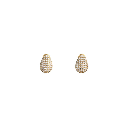 TEAR | Brincos Estilo Gota com Zircônias em Aço Inoxidável
