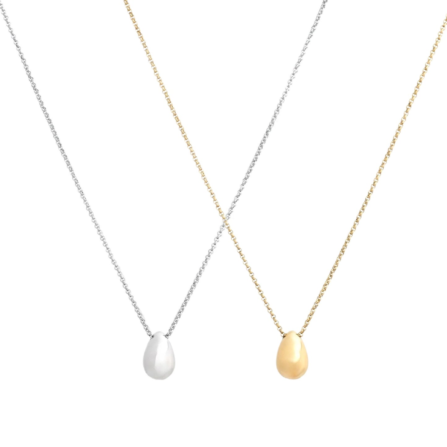 TEAR | Colar Estilo Gota com Zircônias em Aço Inoxidável