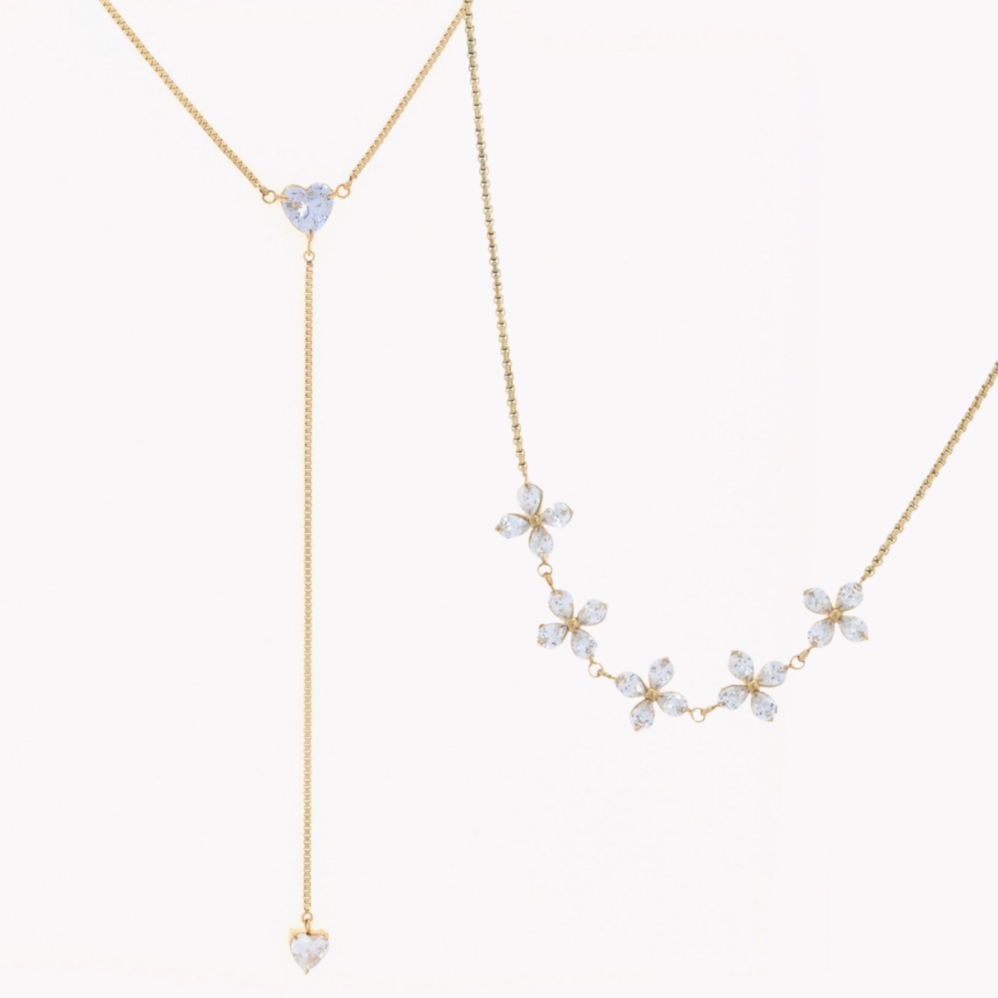 CONJUNTO | Colar Flawless + Colar Shine (Aço Inoxidável)