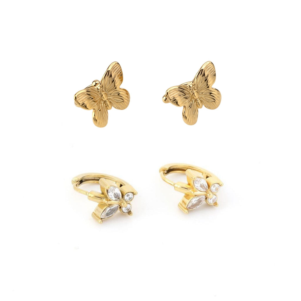 CONJUNTO | Earcuff + Argolas mini (Aço Inoxidável)