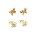 CONJUNTO | Earcuff + Argolas mini (Aço Inoxidável)