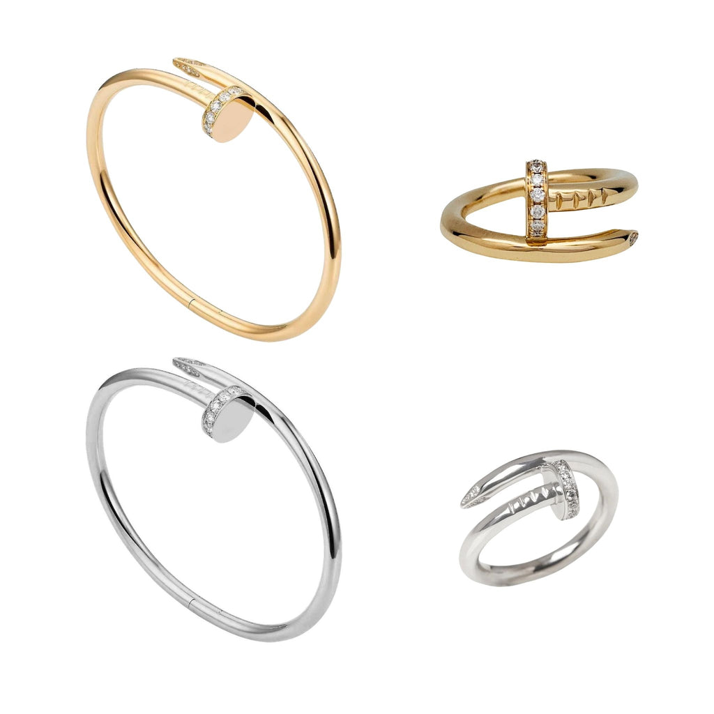 CONJUNTO PREGO | Pulseira + Anel PREGO II com Zircônias (Aço Inoxidável)