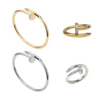 CONJUNTO PREGO | Pulseira + Anel PREGO II com Zircônias (Aço Inoxidável)