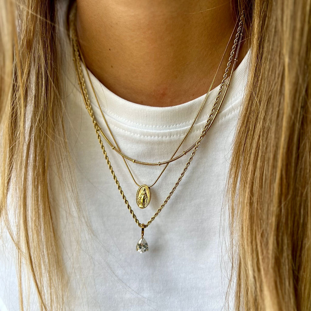 CONJUNTO | Colar Tie I + Colar Christian + Colar Yasmin (Aço Inoxidável)