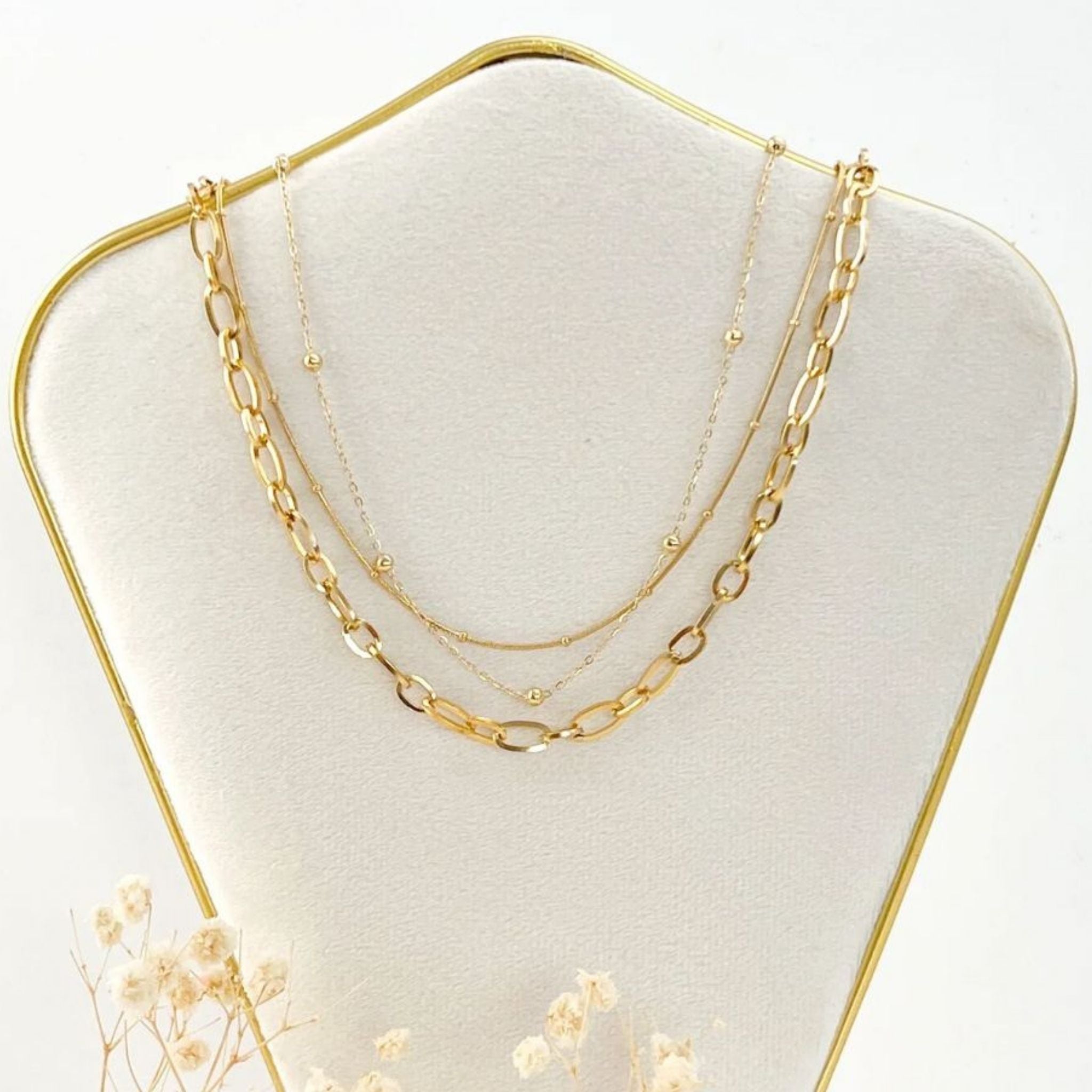 CONJUNTO | Colar Tie I + Colar Tie II + Colar Alba (Aço Inoxidável)