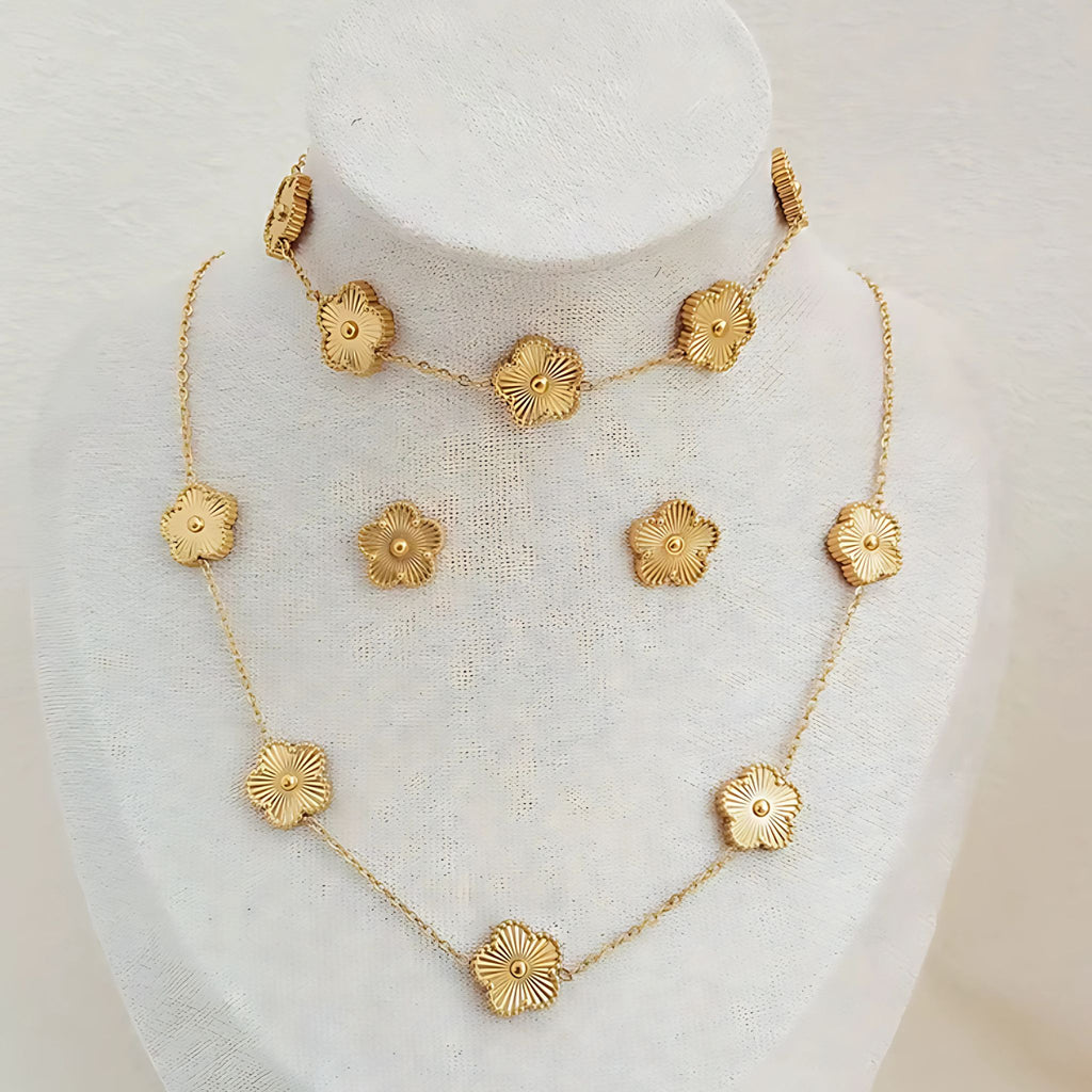 CONJUNTO | Colar + Pulseira + Brincos  BEATRIZ (Aço Inoxidável)