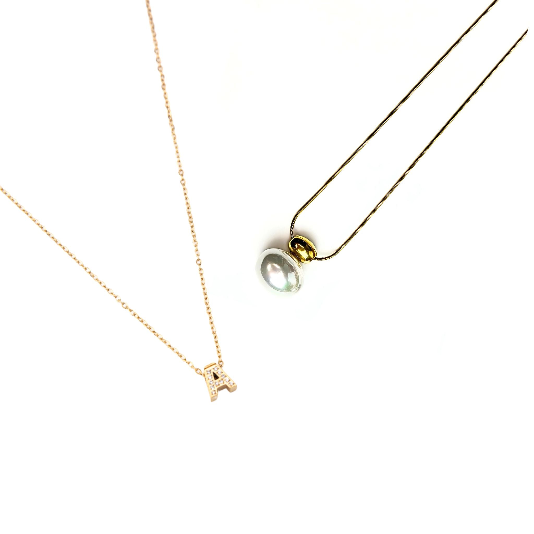 CONJUNTO | Colar Inicial + Colar Aurora III (Aço Inox)