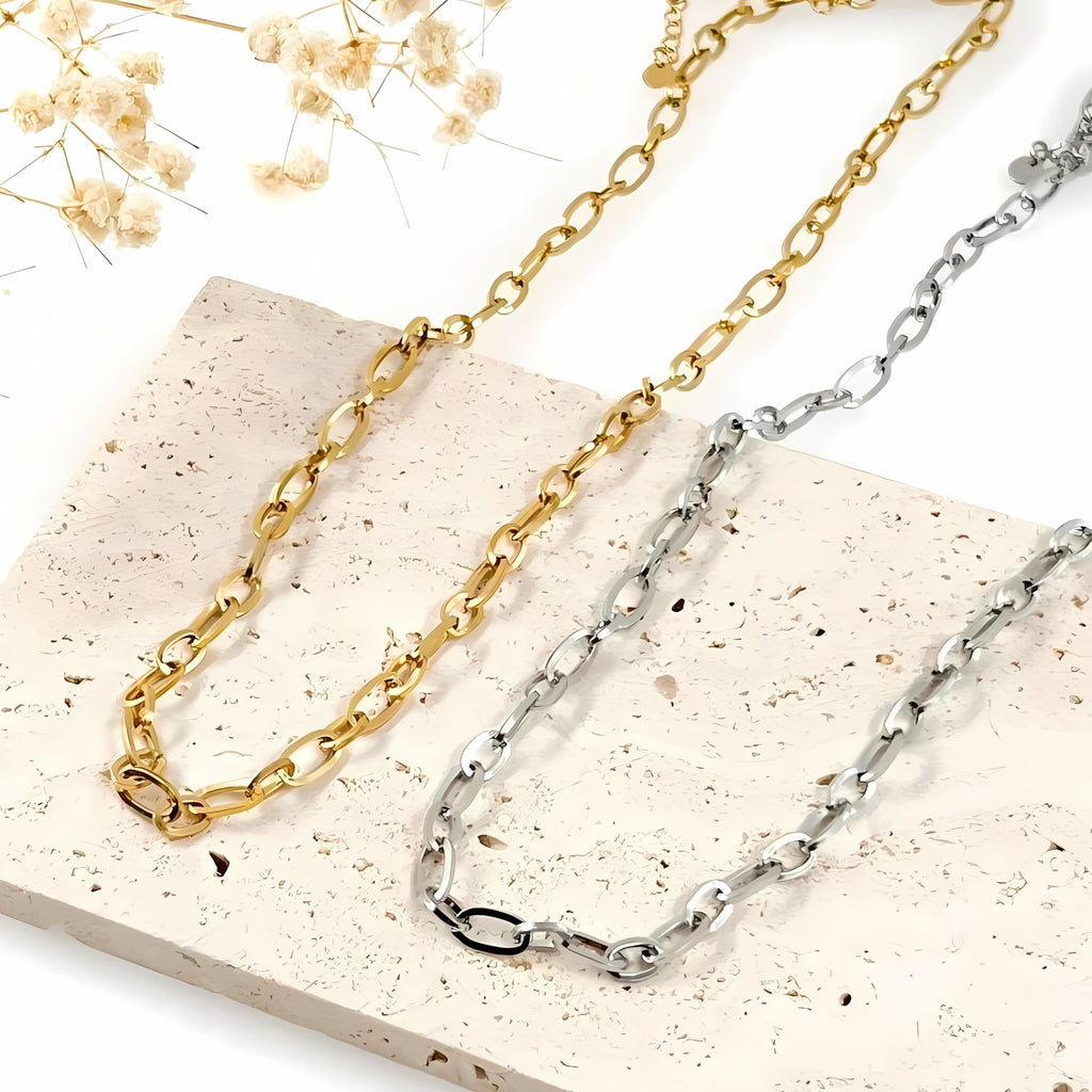 ALBA | Colar Básico com Elos Ovais em Aço Inoxidável