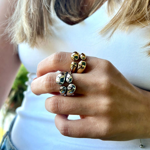 ALICE IV | Anel Maxi com quatro Gomos em Aço Inoxidável