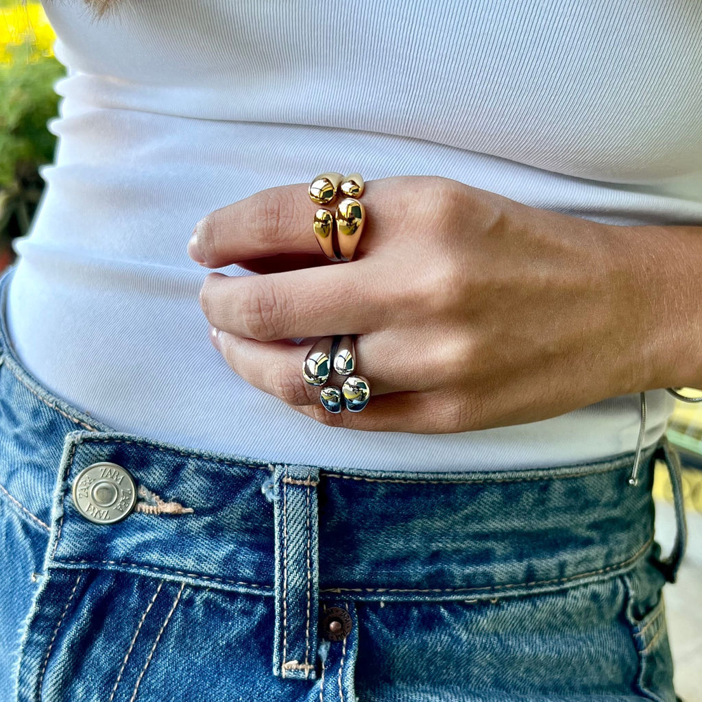 ALICE IV | Anel Maxi com quatro Gomos em Aço Inoxidável