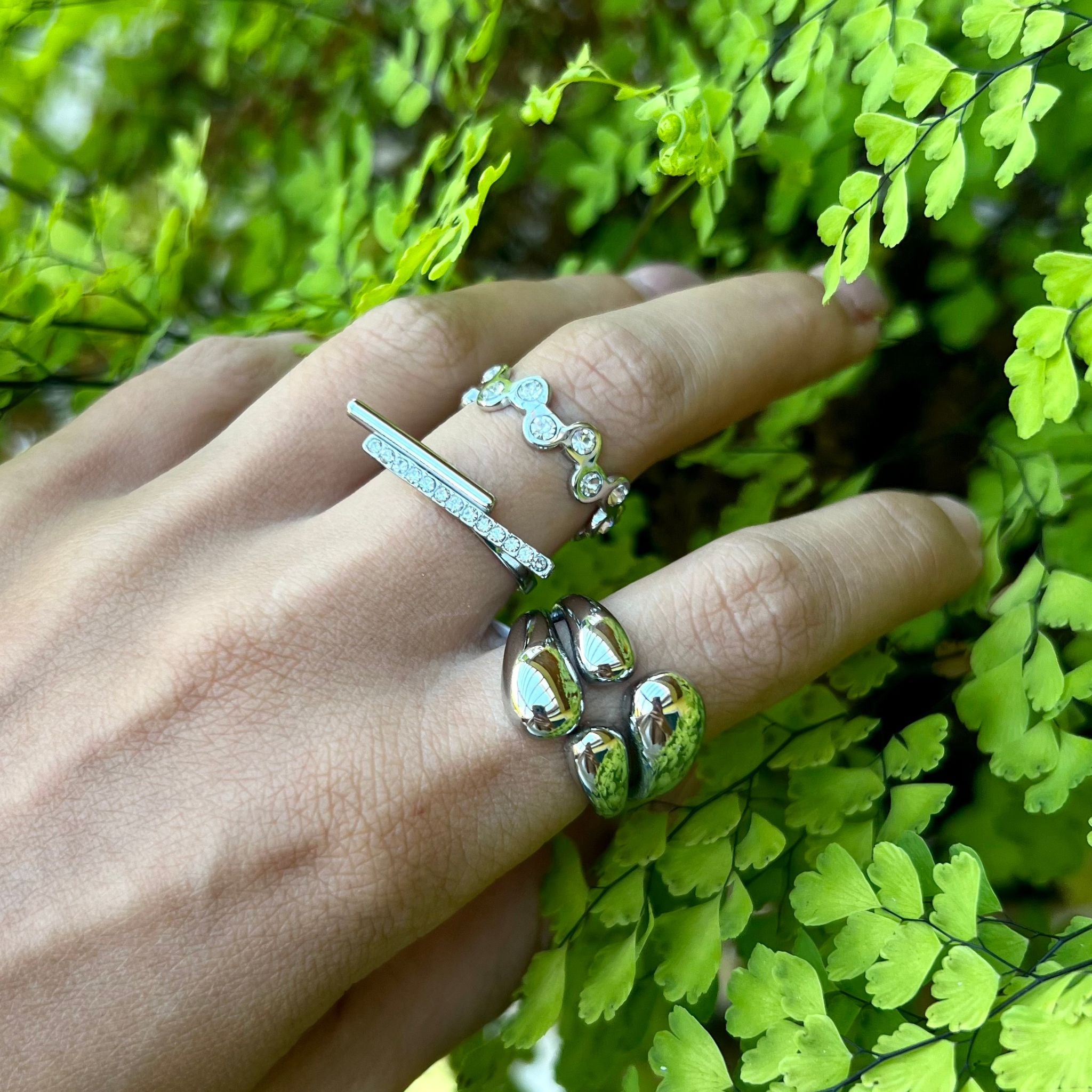 ALICE IV | Anel Maxi com quatro Gomos em Aço Inoxidável