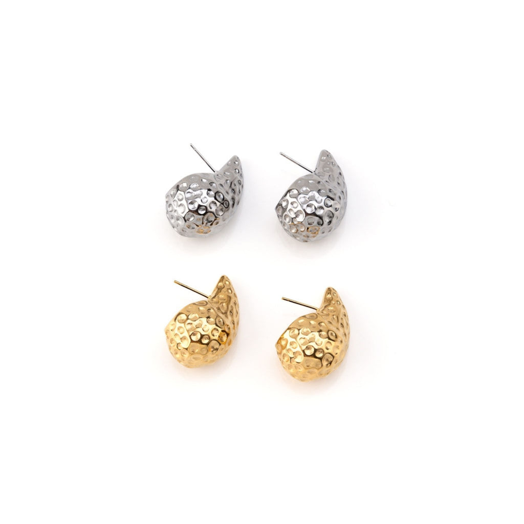 ANA II | Brincos Gota Trabalhados em Aço Inoxidável