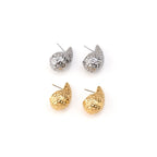 ANA II | Brincos Gota Trabalhados em Aço Inoxidável