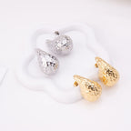 ANA II | Brincos Gota Trabalhados em Aço Inoxidável