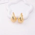 ANA II | Brincos Gota Trabalhados em Aço Inoxidável