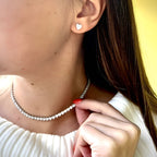 ARMONIA II | Brincos Curtos em Forma de Coração com Zircônia em Aço Inoxidável