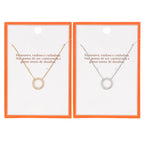 AURA | Colar com Círculo em Zircônias em Aço Inox