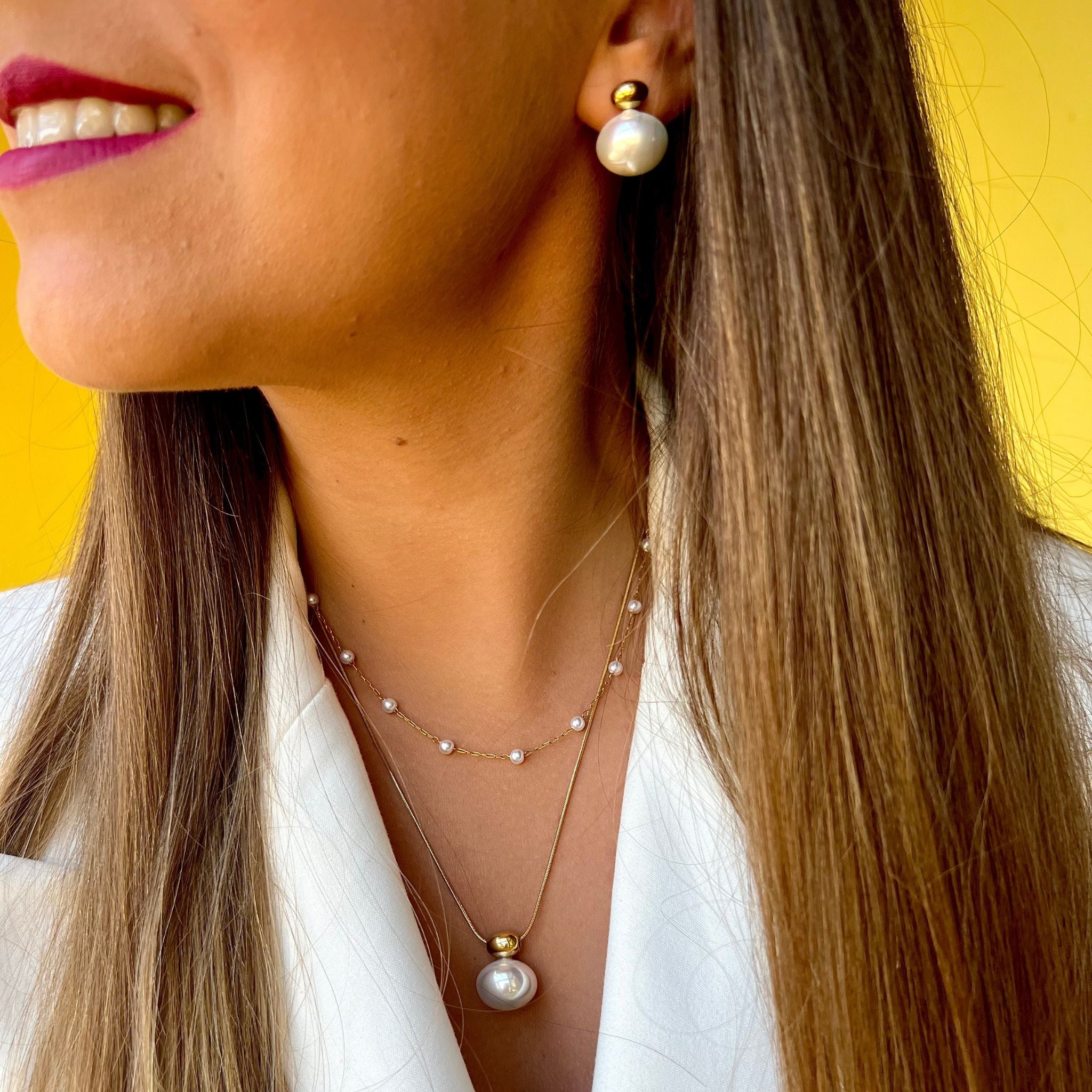 CONJUNTO | Colar + Brincos AURORA III + Colar Laura (Aço Inoxidável)