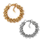 AZALEA | Pulseira Larga Entrançada em Aço Inox