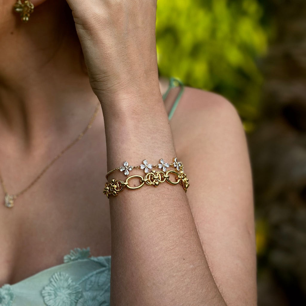 BAMBINI | Pulseira com Detalhes Ovais em Aço Inoxidável