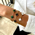 BEATRIZ IV | Pulseira com 5 Trevos Esmaltados em Aço Inoxidável