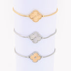 BEATRIZ VI | Pulseira com Trevo e Zircônia em Aço Inoxidável