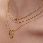 BLESSED | Escapulário com Nossa Sra. em Medalha Oval em Aço Inox