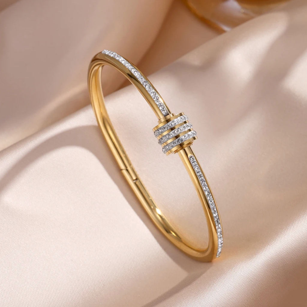 BRILLIANCE | Pulseira Tipo Escrava com Zircónias em Aço Inox