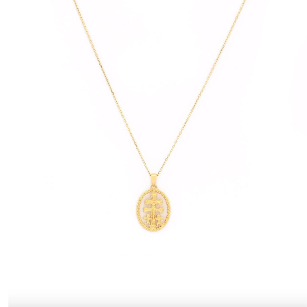 CARAVACA | Colar com Cruz de Caravaca em Aço Inoxidável