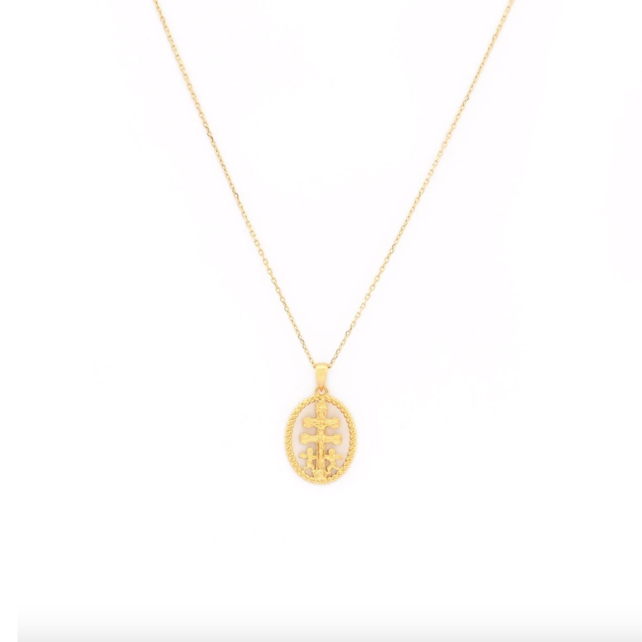 CARAVACA | Colar com Cruz de Caravaca em Aço Inoxidável