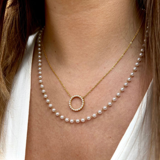 HEAVENLY | Necklace in Stainless Steel and Pearls