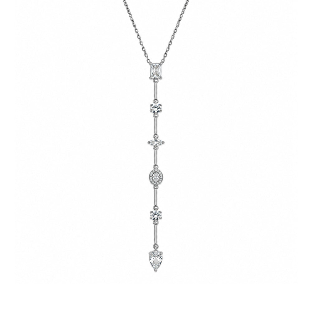 CHARLOTTE | Colar Estilo Gravata com Zircônias em Aço Inox