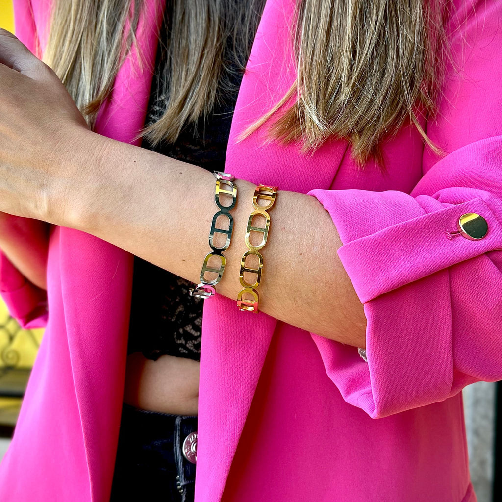 CHRISTIAN | Pulseira Tipo Escrava em Aço Inoxidável