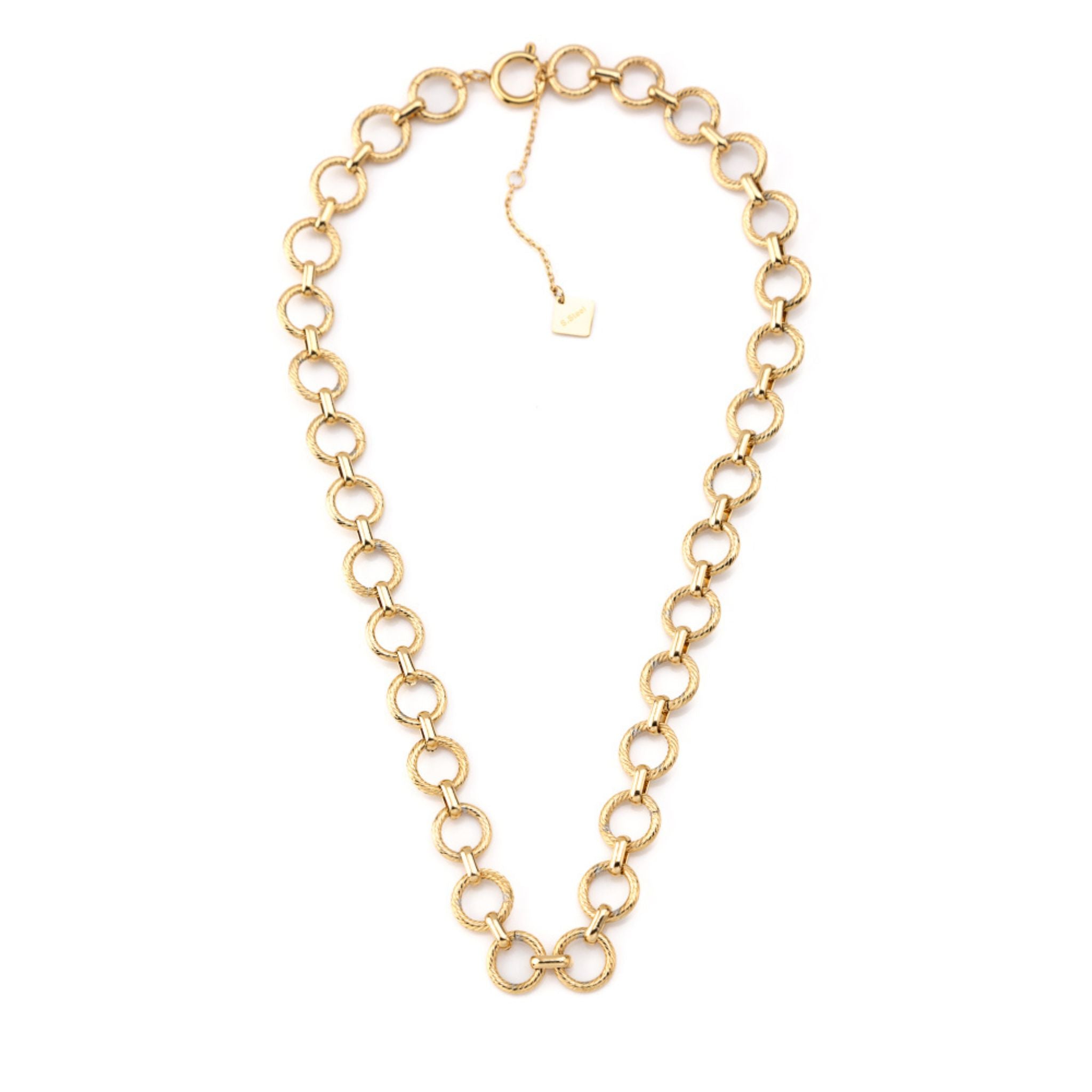 CLAIRE | Colar Estilo Gargantilha com Elos Redondos em Aço Inox